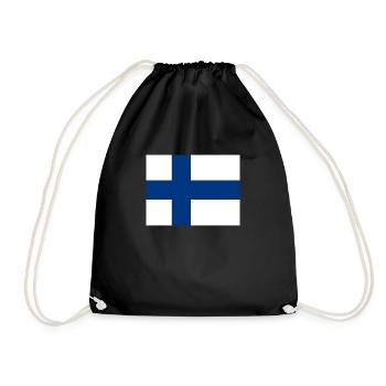 Flag of Finland (fi) - Drawstring Bag - black - Front