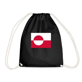 Flag of Greenland (gl) - Drawstring Bag - black - Front