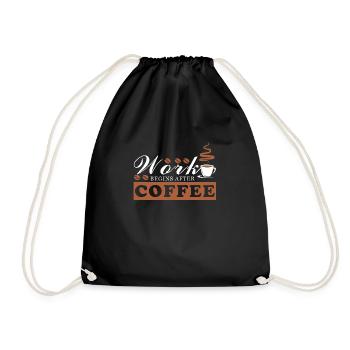 love coffee coffee break gift beans junkie - Drawstring Bag - black - Front
