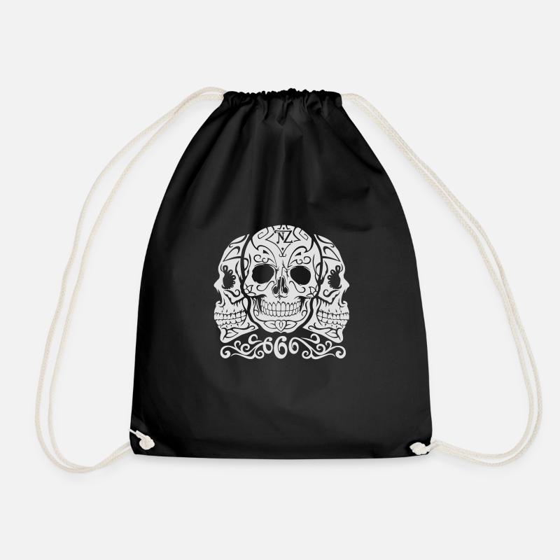 Skull Dia de los muertos - Drawstring Bag - black