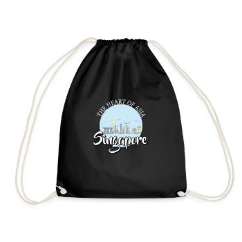 Singapore - Drawstring Bag - black - Front