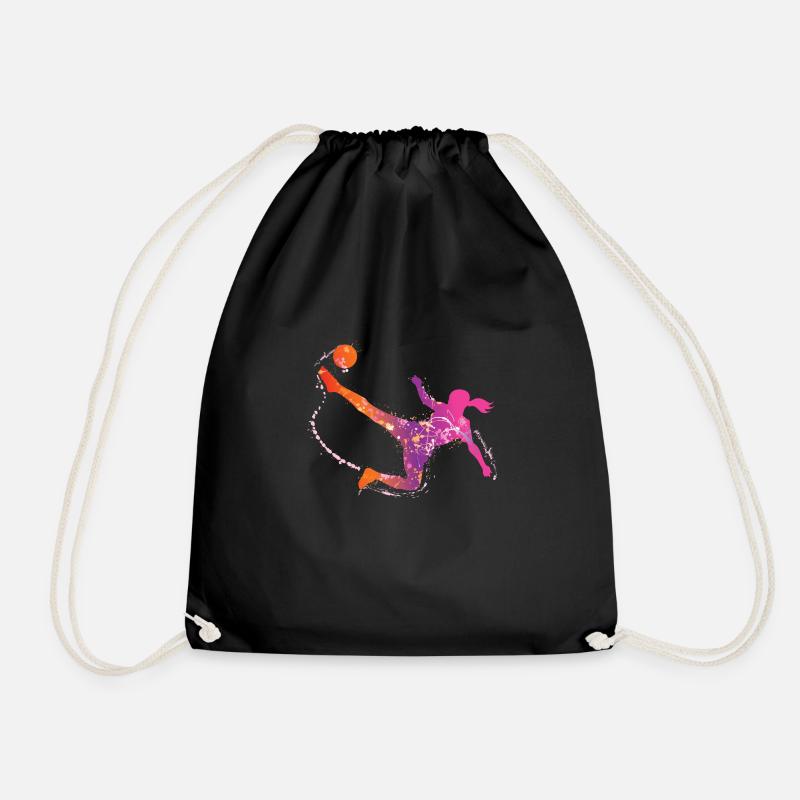 soccer female uk - Drawstring Bag - black