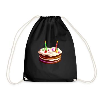 gâteau anniversaire - Sac de sport léger - noir - Devant