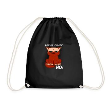 Angry Cat Dites Non, Idée Cadeau génial - Sac de sport léger - noir - Devant