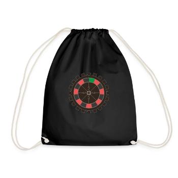 Roulette Croupier Casino Jackpot Ball Bet - Drawstring Bag - black - Front