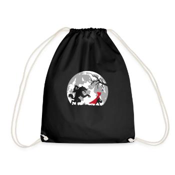 the little red riding hood - Drawstring Bag - black - Front