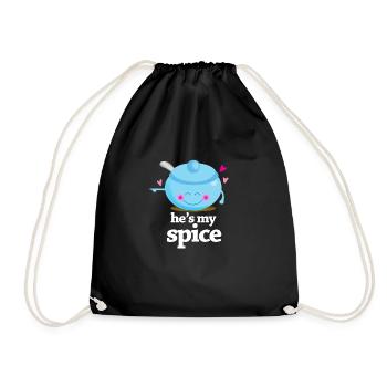 hes_my_spice - Drawstring Bag - black - Front