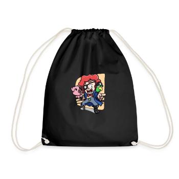 Funny Pirate - Turnbeutel - Schwarz - Vorne