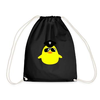 cool_cop_chick - Drawstring Bag - black - Front