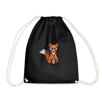 Geometrischer Fuchs - Turnbeutel - Schwarz - Vorne