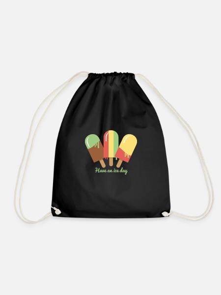 Ice Cream T-Shirt - Drawstring Bag - black