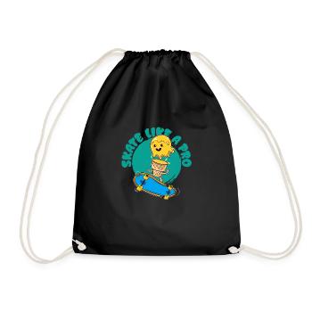 Skateboarder de glace - Sac de sport léger - noir - Devant