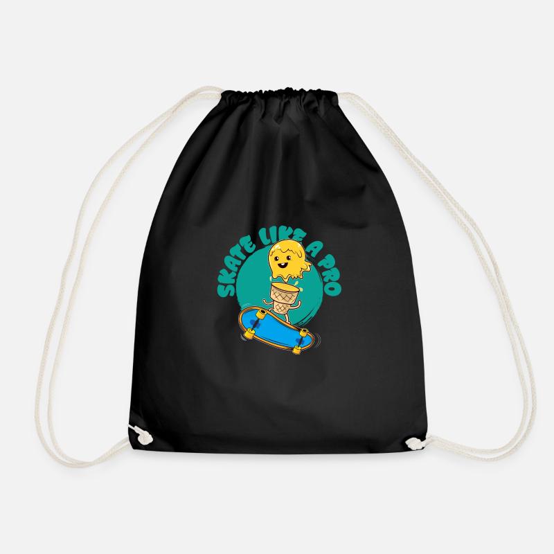 Ice skateboarder - Drawstring Bag - black
