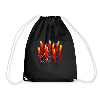 Feuer firework fire Feuerwerk - Turnbeutel - Schwarz - Vorne