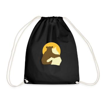 Ours chère maman papa ours - Sac de sport léger - noir - Devant