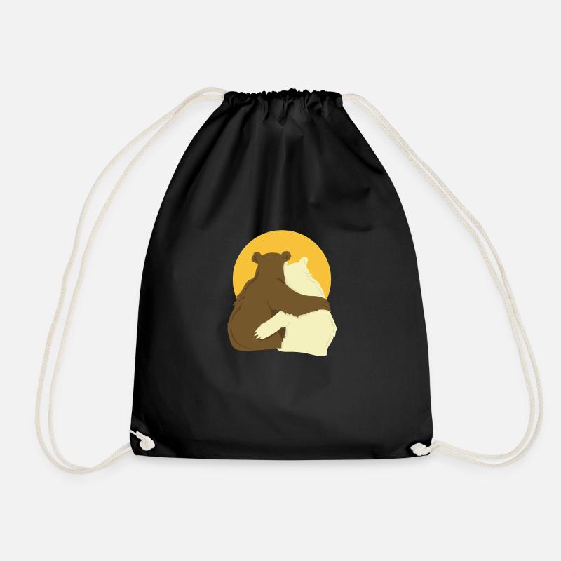 Bär liebe Mama Papa Bär - Turnbeutel - Schwarz