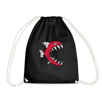 Monster Fish - Drawstring Bag - black - Front