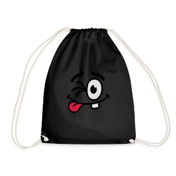 Cool Smiley Face - Drawstring Bag - black - Front
