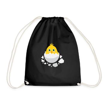 Baby chick hatching - Gift idea - Drawstring Bag - black - Front