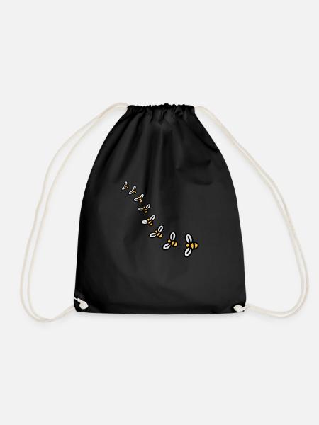 Bees Design - Drawstring Bag - black