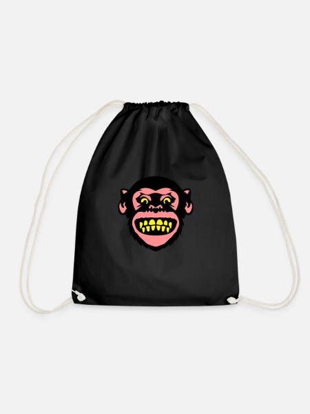 monkey monkey grimace 8 - Drawstring Bag - black