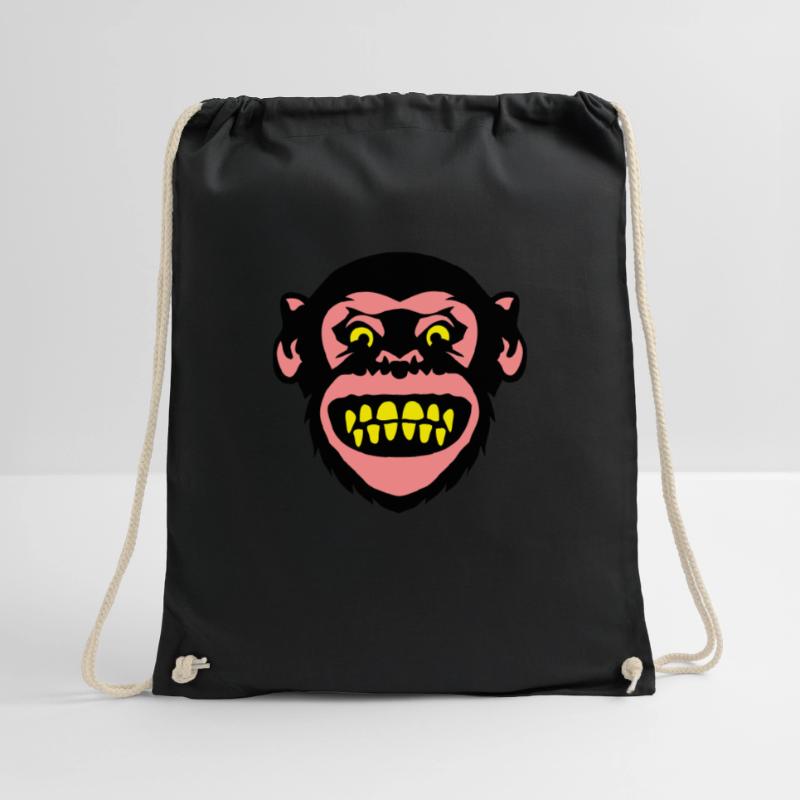 monkey monkey grimace 8 Drawstring Bag