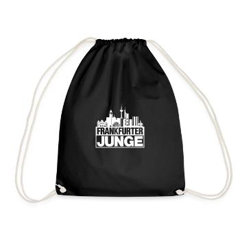 Frankfurter Junge Weiss Frankfurt Geschenk - Turnbeutel - Schwarz - Vorne