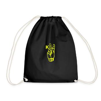 A golden hand signal - Drawstring Bag - black - Front