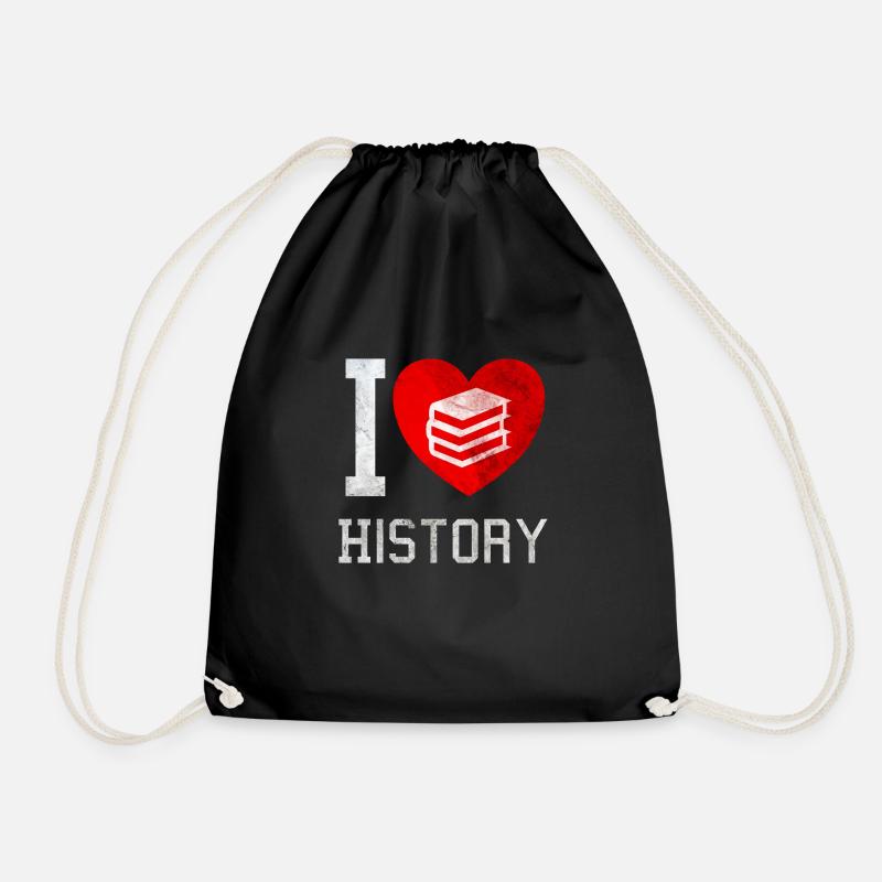 I love history - Turnbeutel - Schwarz