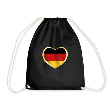 Coeur de l'Allemagne cadeau de drapeau allemand - Sac de sport léger - noir - Devant