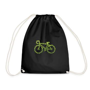 Nachhaltiges Fahrrad Rad Go Green Rennrad Geschenk - Turnbeutel - Schwarz - Vorne