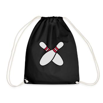2 Bowling Pins - Drawstring Bag - black - Front