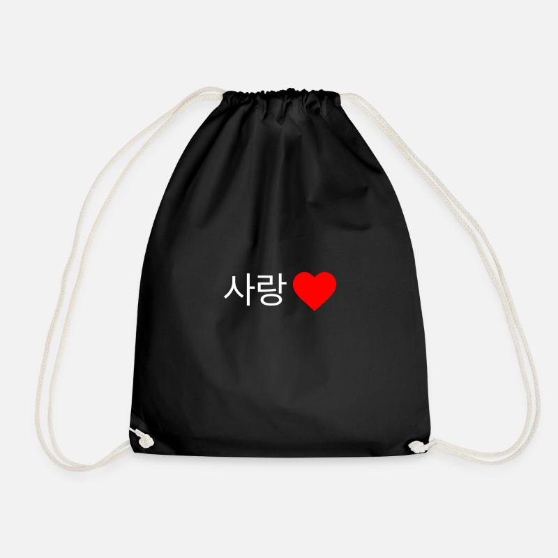 LOVE KOREAN - Drawstring Bag - black