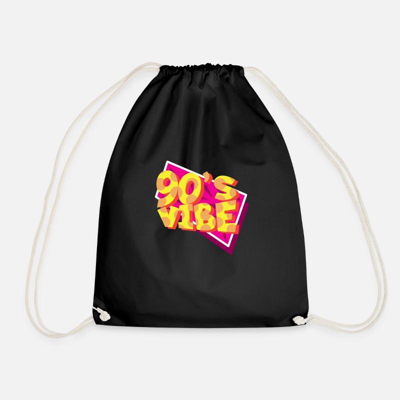 90's Vibe - Drawstring Bag - black