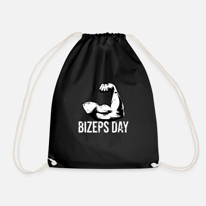 Biceps Day Workout Gym Workout - Drawstring Bag - black