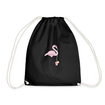 Cool flamingo - Drawstring Bag - black - Front