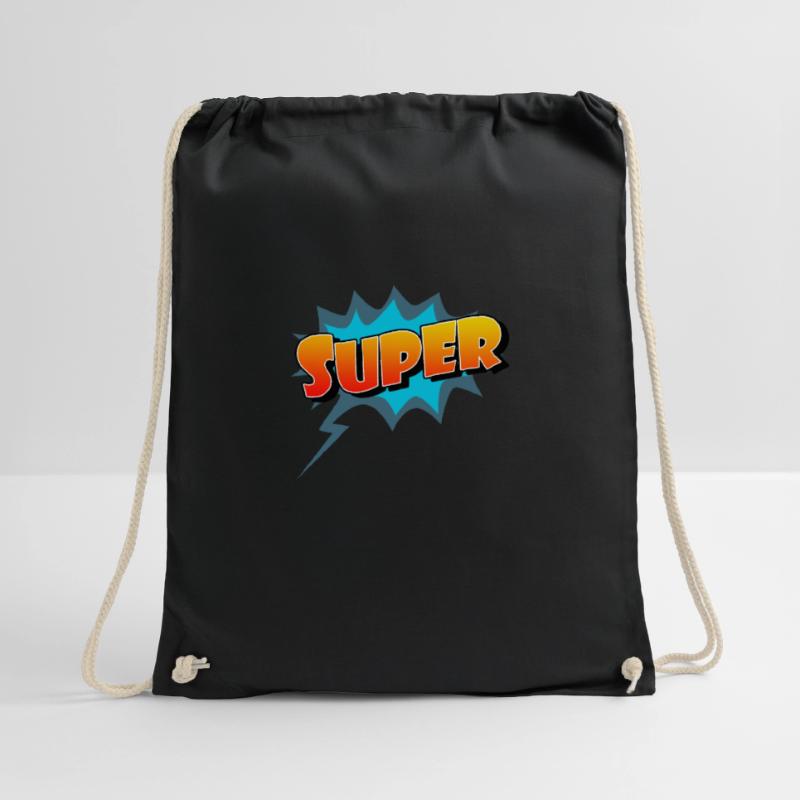 Super Comic Lettering Icon Drawstring Bag