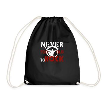 never too old to rock - Turnbeutel - Schwarz - Vorne