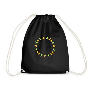 colorful garland circle ring round frame party dekora - Drawstring Bag - black - Front