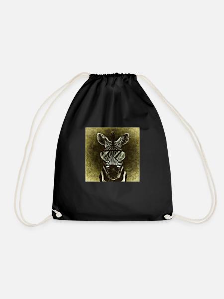 Zebra - Turnbeutel - Schwarz
