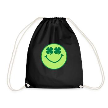 Smiley - Turnbeutel - Schwarz - Vorne