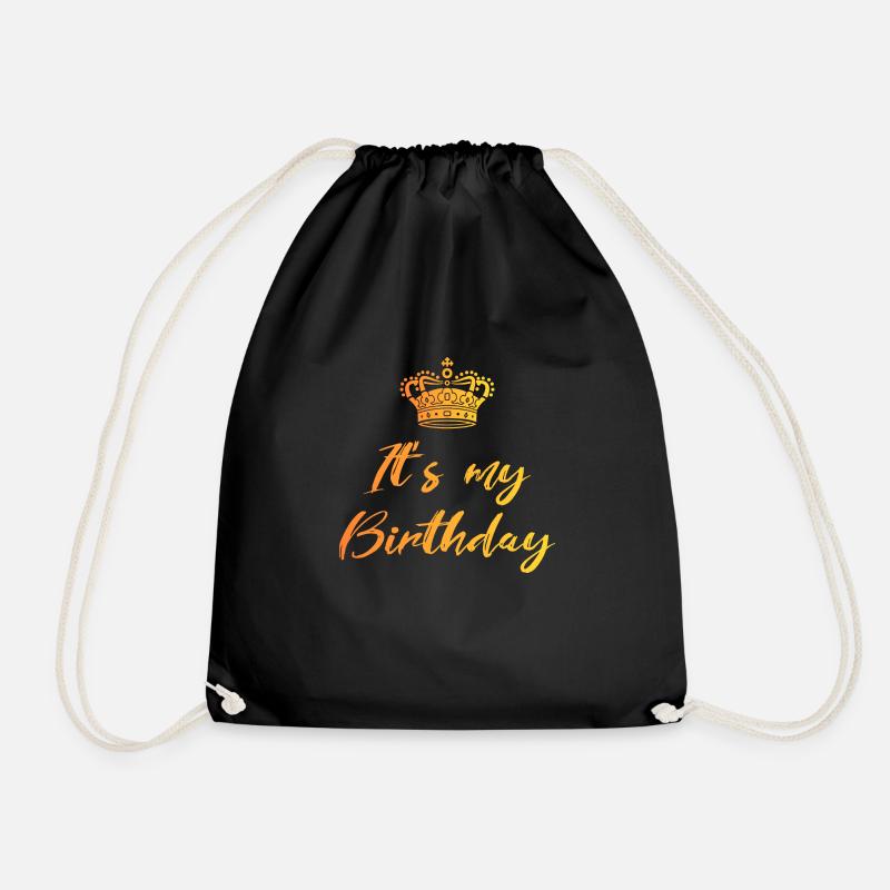 It's my birthday - Drawstring Bag - black
