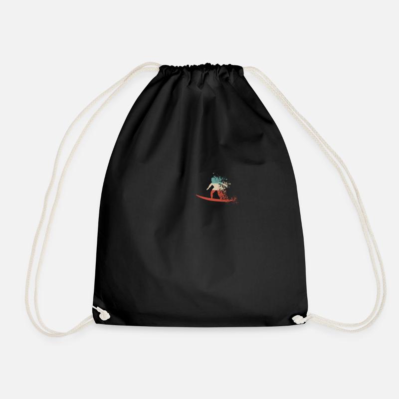 Surfer, Surf, Surfing, Surfer Style - Turnbeutel - Schwarz