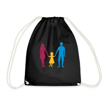 family mother mum mom mother's day daddy and t - Drawstring Bag - black - Front