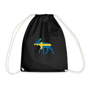 Sweden Moose - Turnbeutel - Schwarz - Vorne