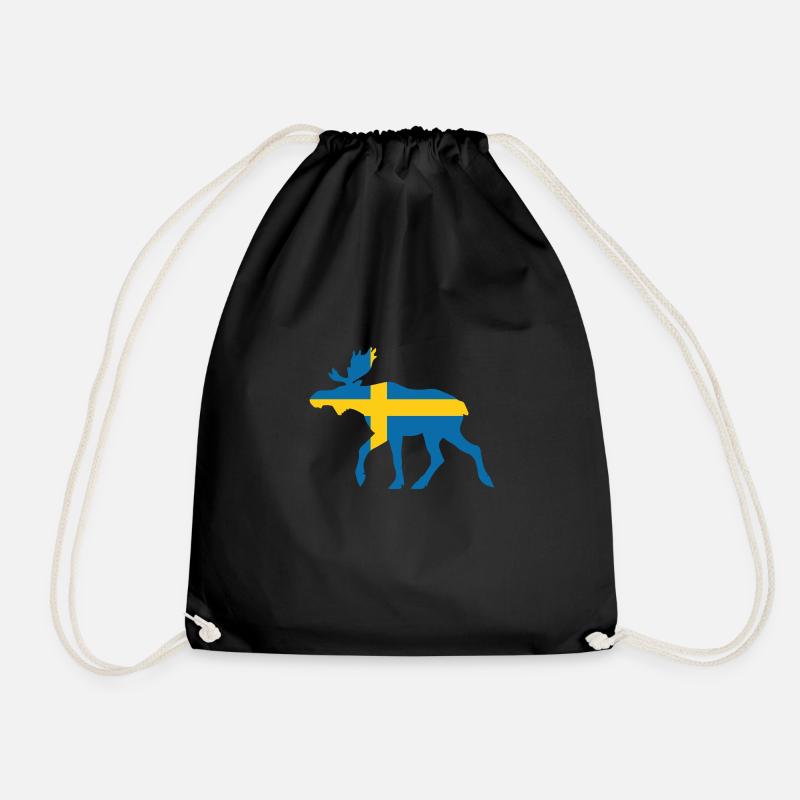 Sweden Moose - Turnbeutel - Schwarz
