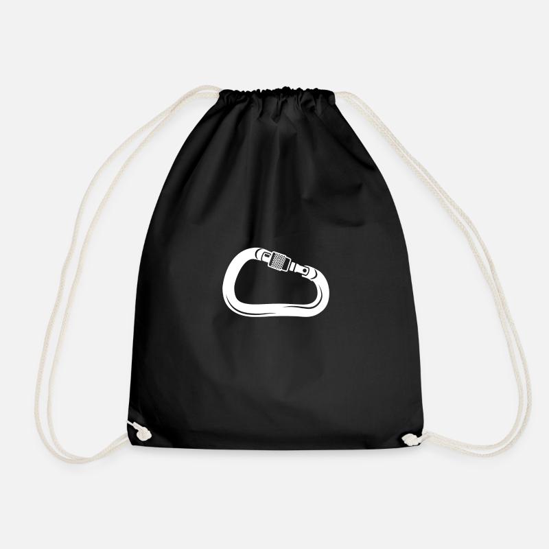 Klettern Kletterer Karabiner Geschenk - Turnbeutel - Schwarz