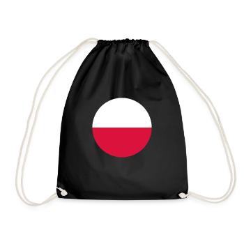 Kreis polnische Flagge Geschenk Polska - Turnbeutel - Schwarz - Vorne