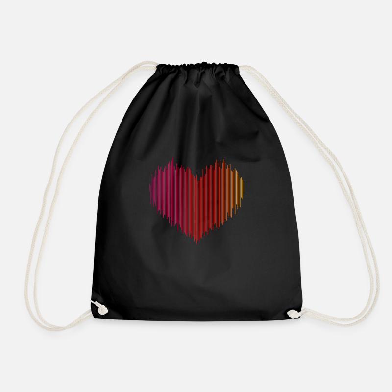 Electronic music / heart - Drawstring Bag - black