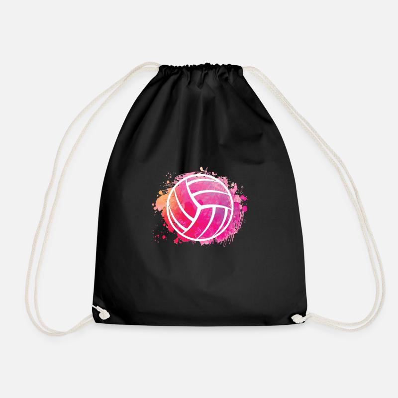 Volleyball T-Shirts Mädchen | Team Geschenkidee - Turnbeutel - Schwarz